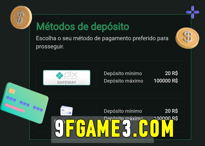 O cassino 9fgame bet oferece uma grande variedade de métodos de pagamento